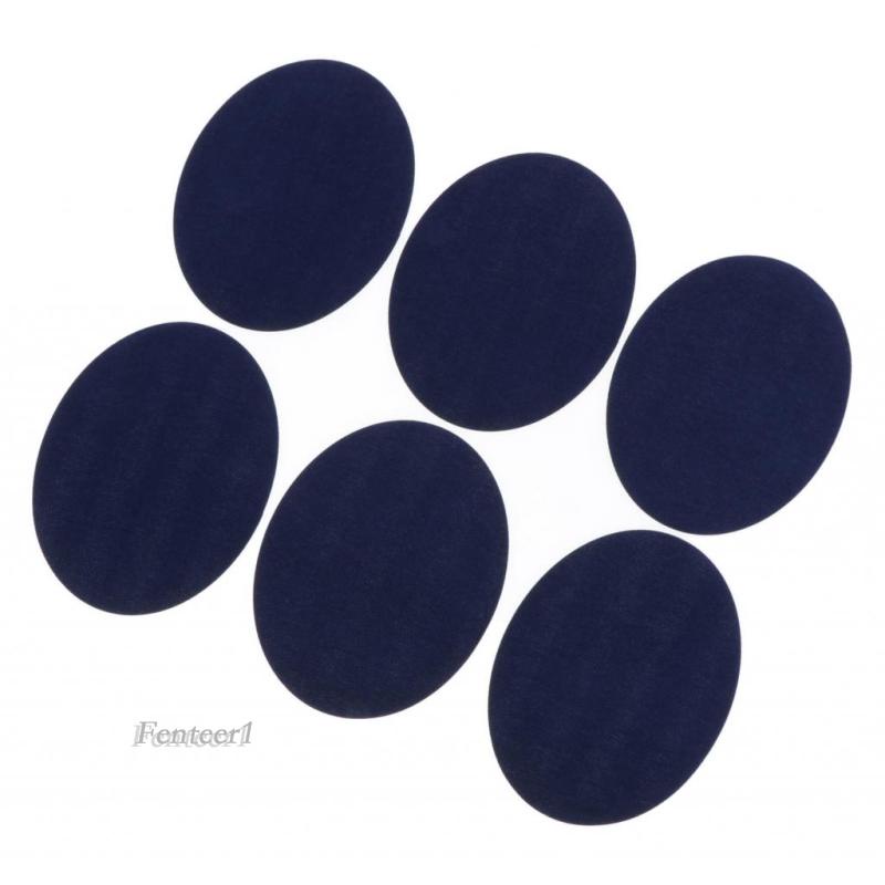1 [Fenteer] 6 Miếng Dán Ủi / Khuỷu Tay / Quần Áo Bằng Da Lộn Hình Oval Màu
