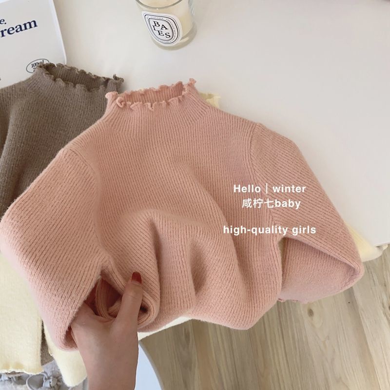 Áo Sweater Dệt Kim Dày Dặn Giữ Ấm Thời Trang Thu Đông Phong Cách Hàn Quốc Cho Bé Gái