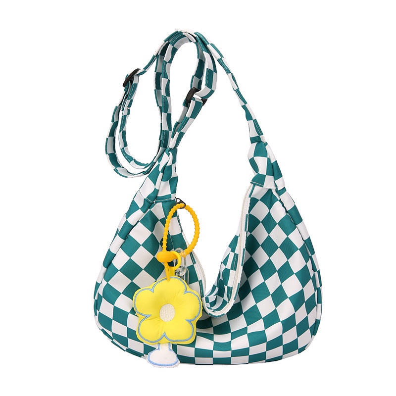 Túi đeo chéo caro HAZIN HZCR76 có khóa miệng phong cách Ulzzang Hàn Quốc đi học đi chơi đi làm