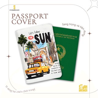 Bao Da Hộ Chiếu - Ví Đựng Passport Du Lịch ( in tên cá nhân ) Let's Follow The Sun - PP084 STORMBREAKER