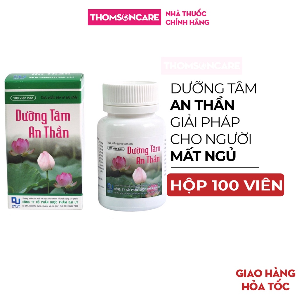 Dưỡng tâm an thần Đại uy, giúp ngủ ngon sâu giấc chiết xuất từ thảo dược - Hộp 100 viên