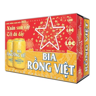 Bia Rồng Việt premium smooth thùng 24lon x 330ml. Lon Cao