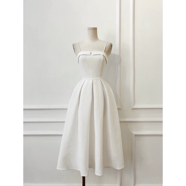 Đầm Xoè 2 Dây Chất Linen