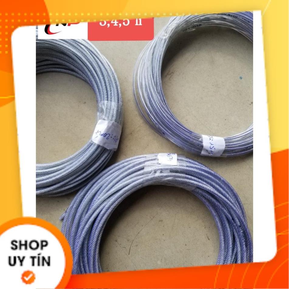 Cáp thép bọc nhựa 2mm làm dây phơi quần áo,trang trí nhà cửa...Size 10 mét 20 mét 30 mét 40 mét 50 mét