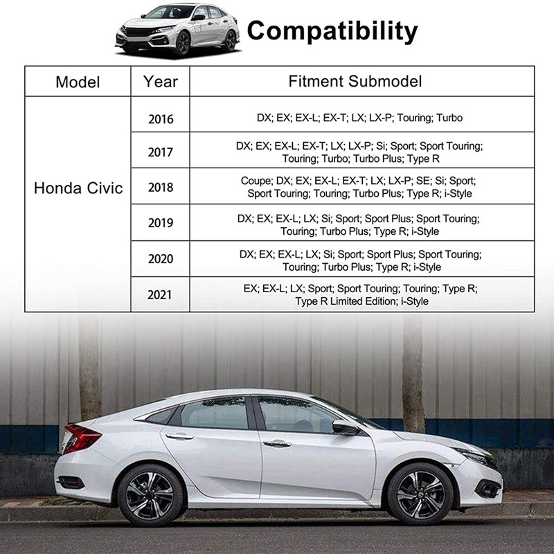 Hộp Đựng Đồ Ẩn Màu Đen Cho Honda Civic 10Th 2021 2020 2019 2018 2017 2016