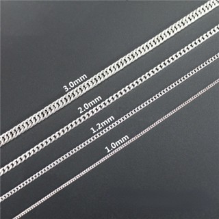 Vòng cổ Mạ Bạc Dáng Dài 1.5-3.0mm Thời Trang Cho Nam Nữ