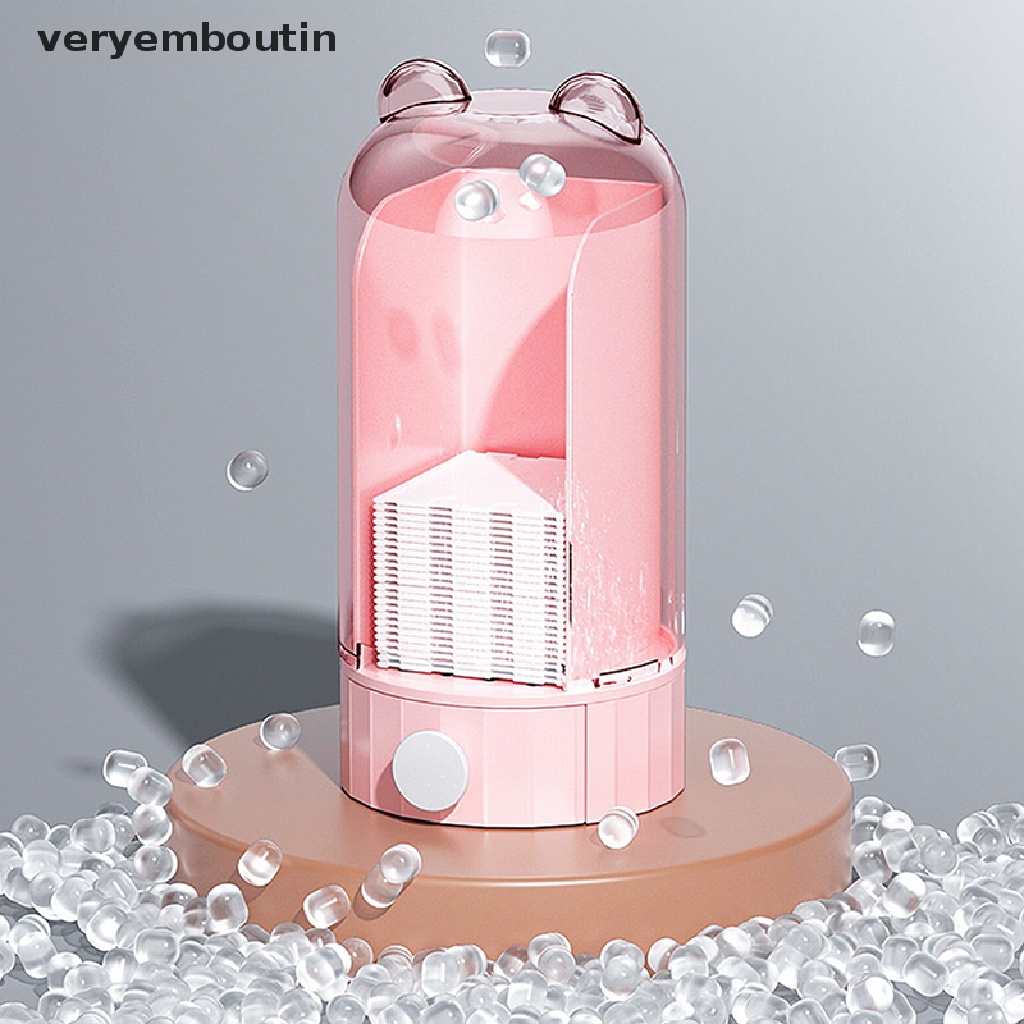 1 Hộp Đựng Bông Tẩy Trang Treo Tường Trong Suốt Dạng Nhấn Tự Động