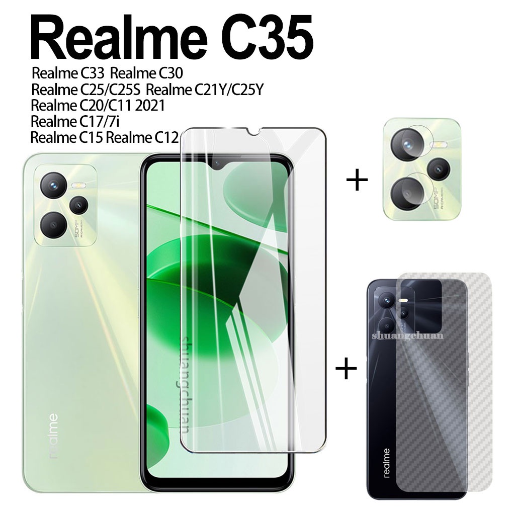 Kính Cường Lực 3 Trong 1 Cho Realme C33 Realme C35 10 C21y C31clear C25 Realme 9i C21y C30