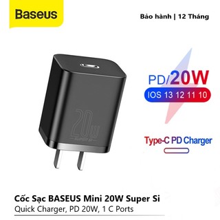  Củ sạc nhanh nhỏ gọn Baseus Super Si Quick Charger 20W 