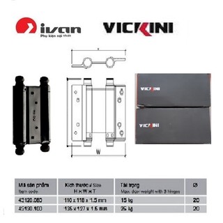 Bản lề cửa 2 chiều thép XIEHE- VICIKINI  ( 1 hộp 2 cái  )
