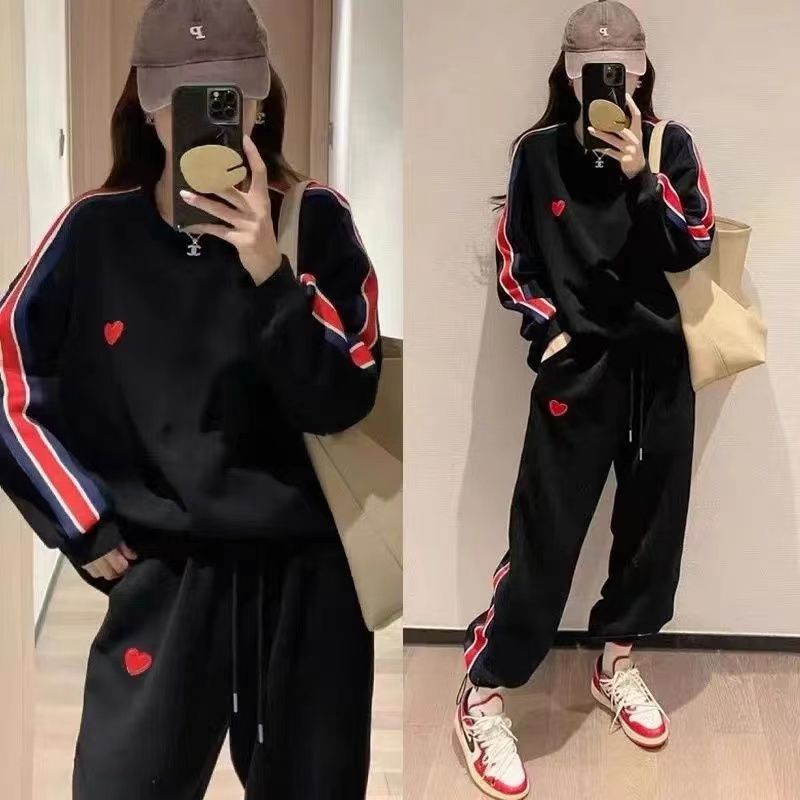 Set Đồ Thể Thao Hai Món Lót Lông Cừu Dày Dặn Phong Cách Châu Âu Thời Trang Thu Đông 2022