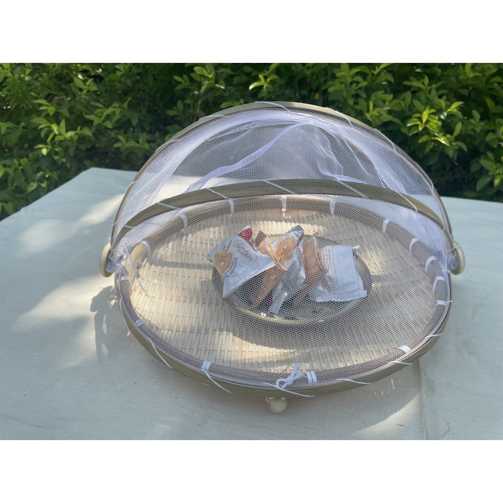 Mẹt tre lồng bàn mùng gắn tấm chắn nhiều size 30cm, 35cm, 42cm#longban#longbandaythucan#longbanthongminh#longbandep