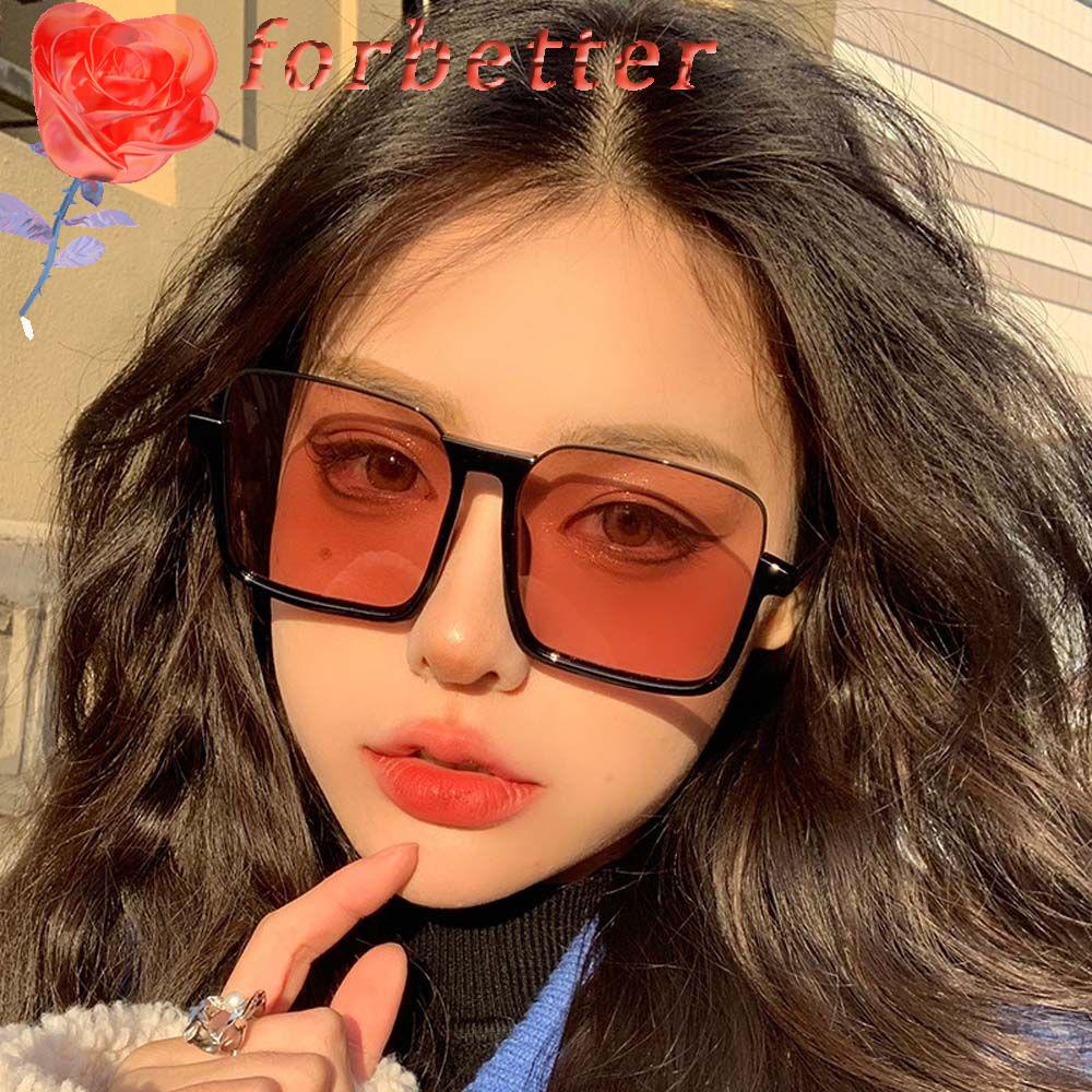 Kính Mát Gọng Vuông Lớn Chống Tia UV400 Màu Sắc Trà Cam Họa Tiết Da Báo Phong Cách Hàn Quốc