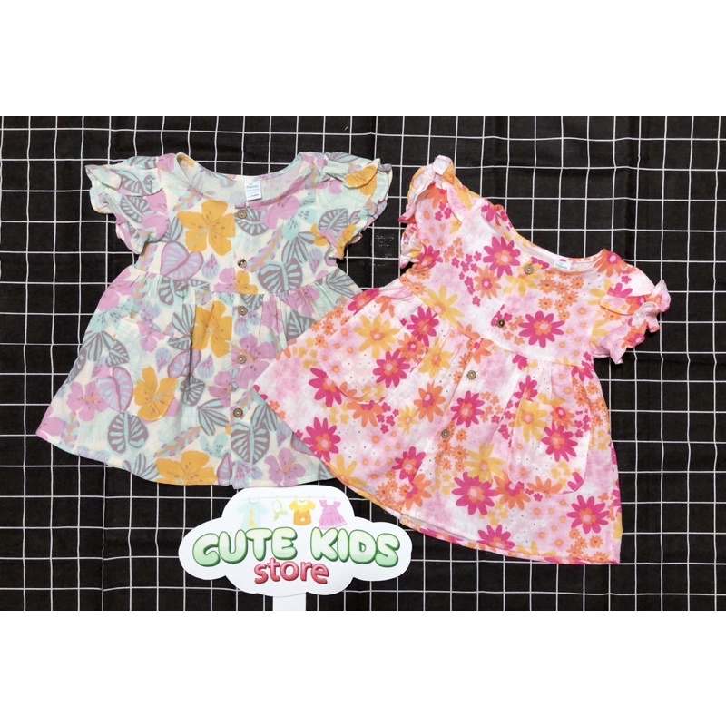 Đầm hoa ,vải Xô túi trước#CUTEKIDS. 8-26kg.