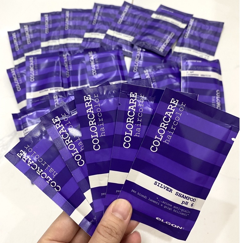 Gói dầu gội,xả khử vàng giữ màu tóc 10ml cho tóc nhuộm, tóc tẩy