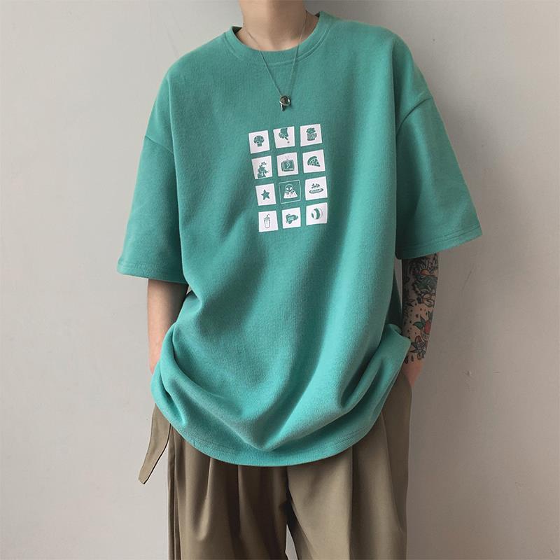 Áo Thun Tay Ngắn Dáng Rộng In Họa Tiết HattonGutto COD OOTD Phong Cách Hàn Quốc Thời Trang Cho Nam Và Nữ