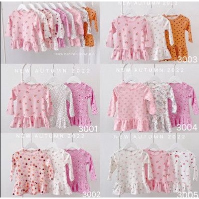 VÁY COTTON DÀI TAY ĐUÔI CÁ CHO BÉ GÁI