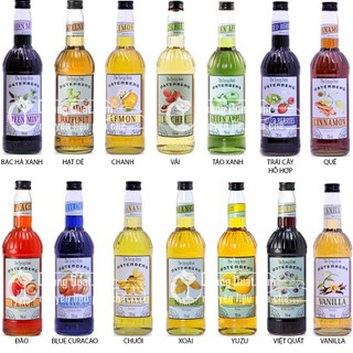Syrup/Siro Osterberg chai 750ml ĐỦ VỊ DÂU/ĐÀO/DỪA/VIỆT QUẤT/QUẾ/CHANH VÀNG/NHÀI