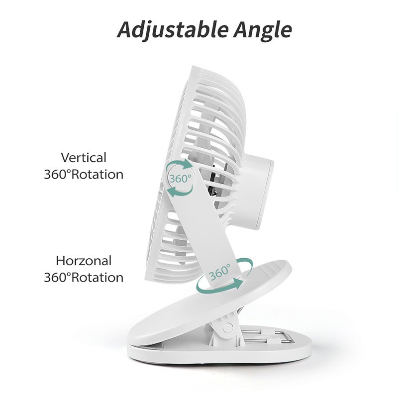 Quạt Mini Kimviento Cổng Usb 720° Quạt Kẹp Để Bàn Văn Phòng / Xe Đẩy Em Bé Tùy Chỉnh Tiện Dụng