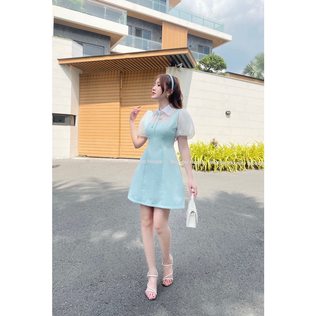 Đầm thiết kế Wonderhouse dáng A cổ phối trắng sơ mi nữ tính - Zuza Dress