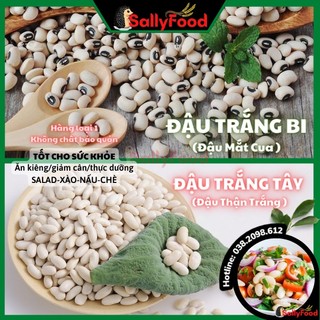 1kg Đậu Trắng Bi Hữu Cơ SallyFood Đỗ Trắng Tây Mắt Cua Mắt Đen Sạch Không Chất Bảo Quản - Shop Nông Sản Quê