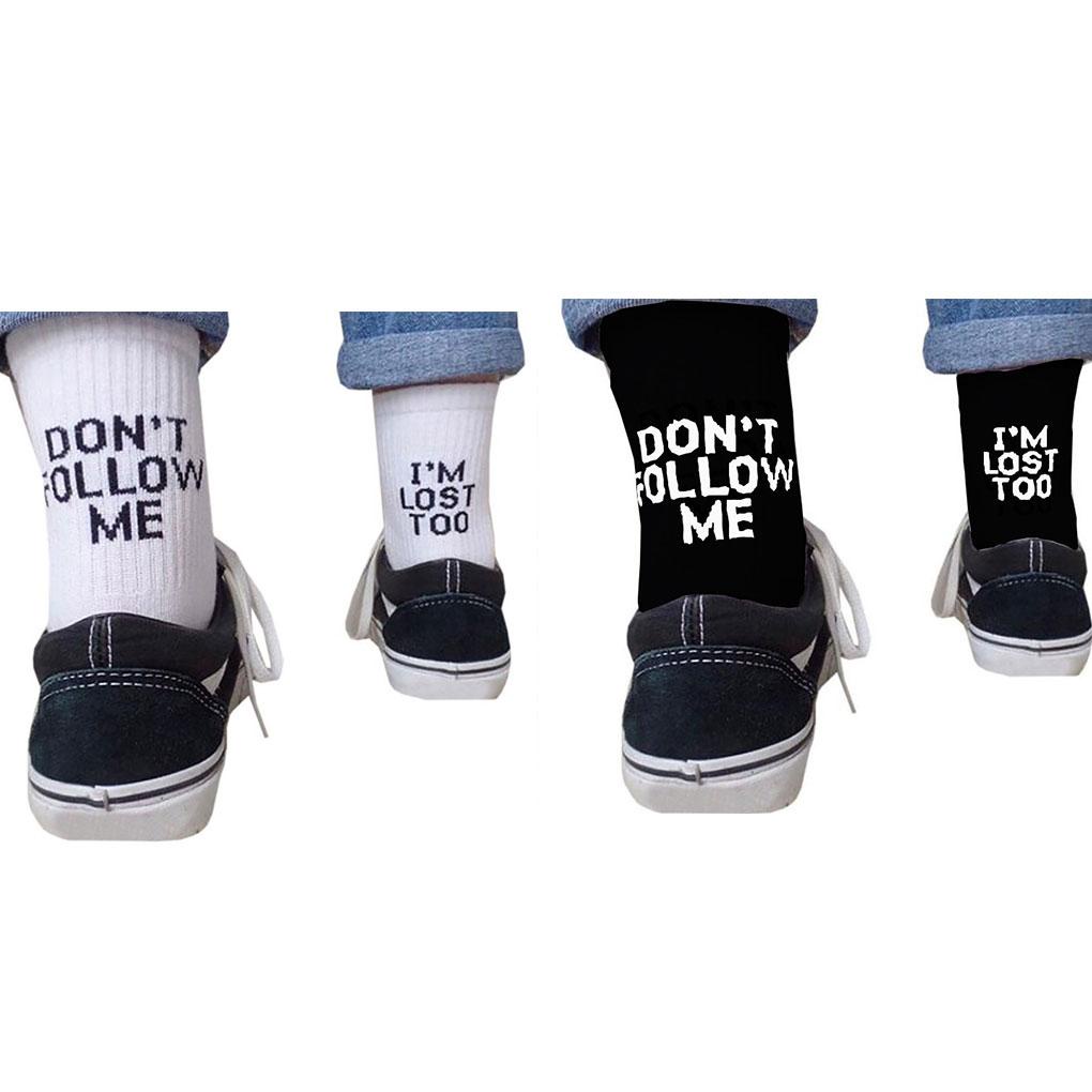 Vớ Cotton Trắng Đen In Chữ Dont Follow Me Im too Vui Nhộn Thời Trang Unisex Hàng Ngày