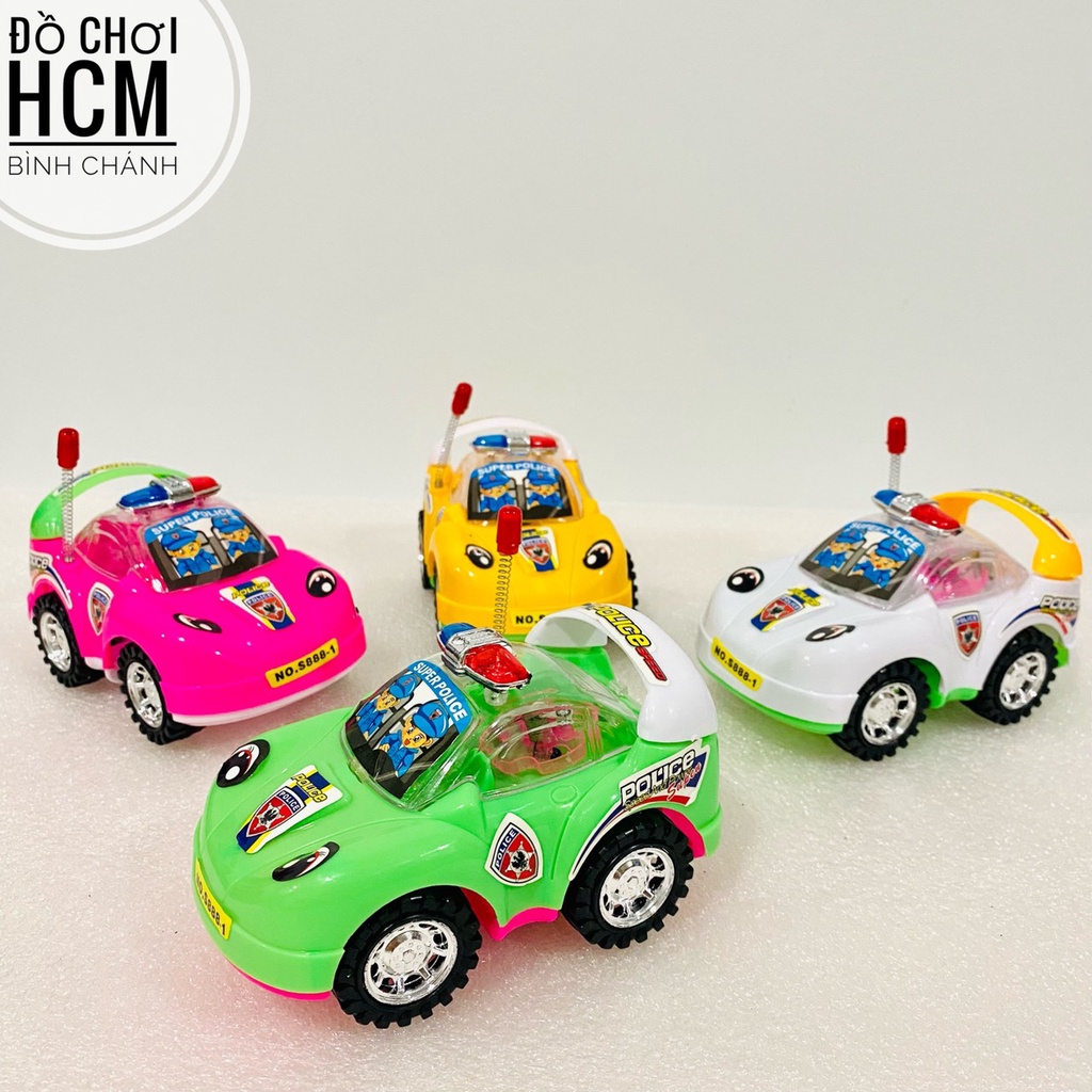 Đồ chơi trẻ em xe ô tô rút cót, kéo cót dây cho bé thích khám phá mô hình xe hơi, xe cảnh sát S888