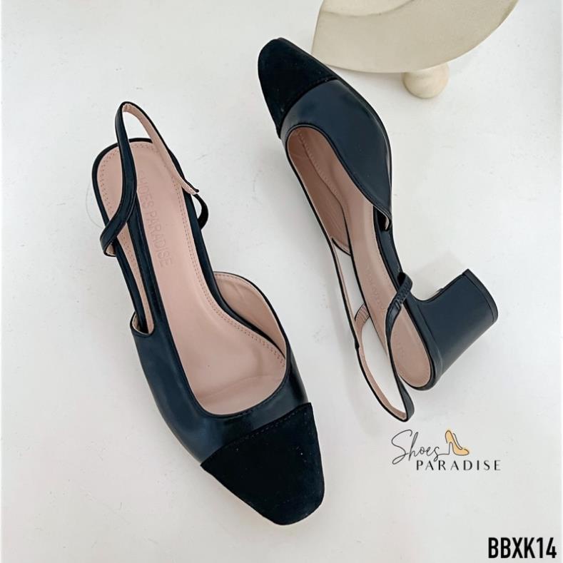 Giày cao gót đế vuông mũi tròn 5p bít mũi 5 phân nữ shoes paradise BBXK14 j