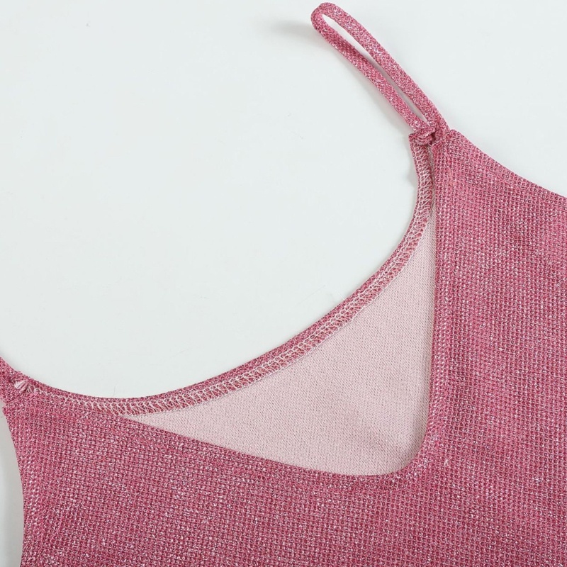Áo Tank Top Hai Dây Đính Kim Sa Lấp Lánh Thời Trang Dự Tiệc