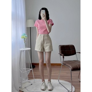 Áo thun nữ form rộng Guguno cotton cổ tròn in basic
