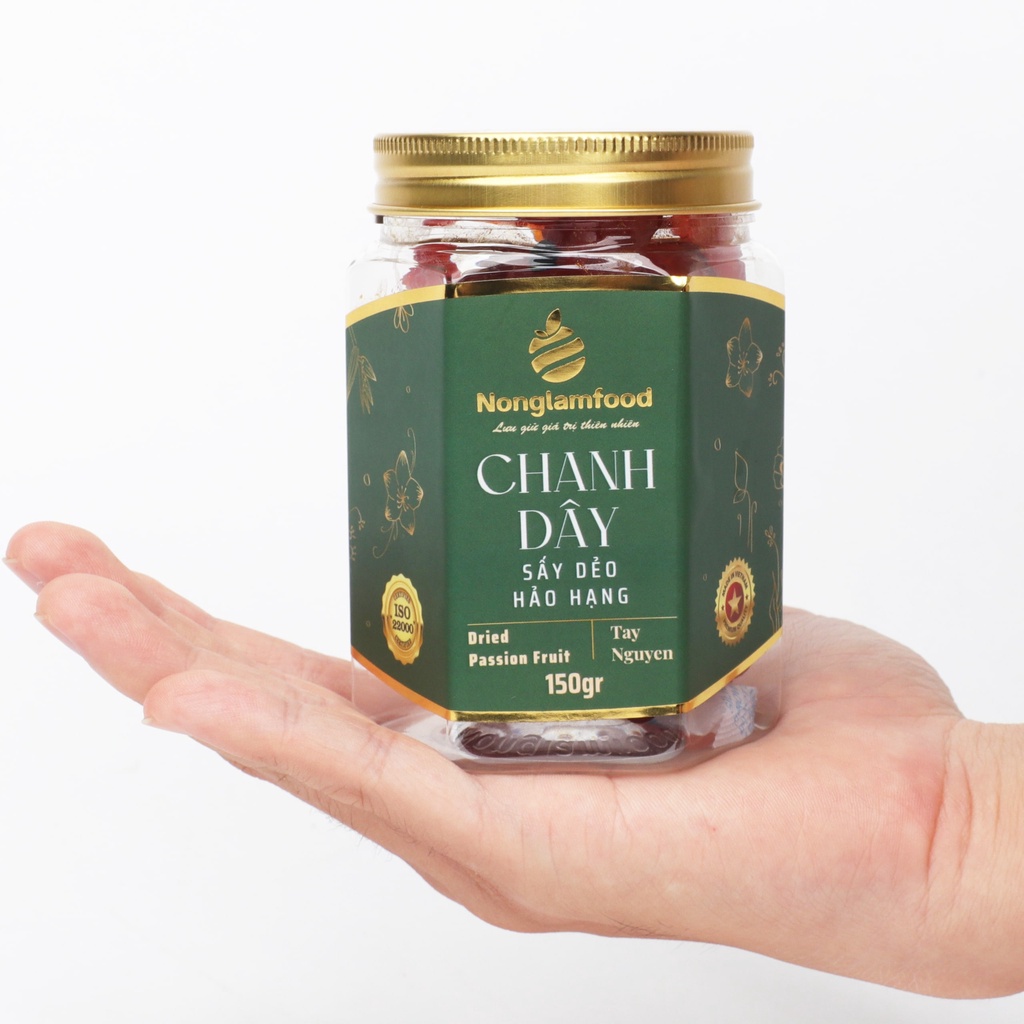 Chanh Dây Bazan sấy dẻo Nonglamfood hũ 150g | Quà tặng healthy cao cấp cho người thân, bạn bè, đối tác
