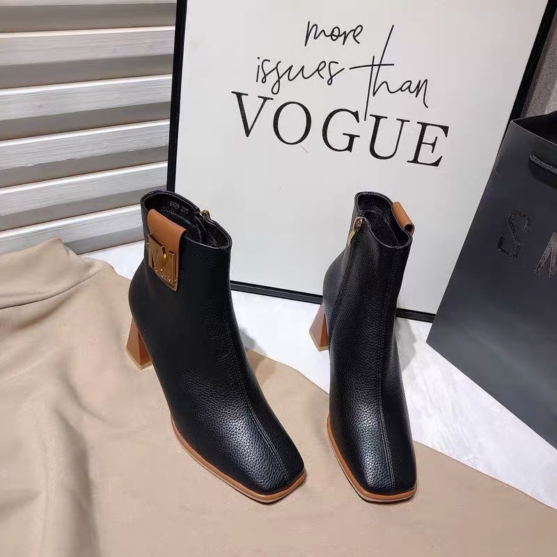 Bốt Nữ Thời Trang TRINH LÊ SHOP Giày Boots Da Mềm Cao Cấp Hàng Hộp Cao 7cm Gót Vuông 2022