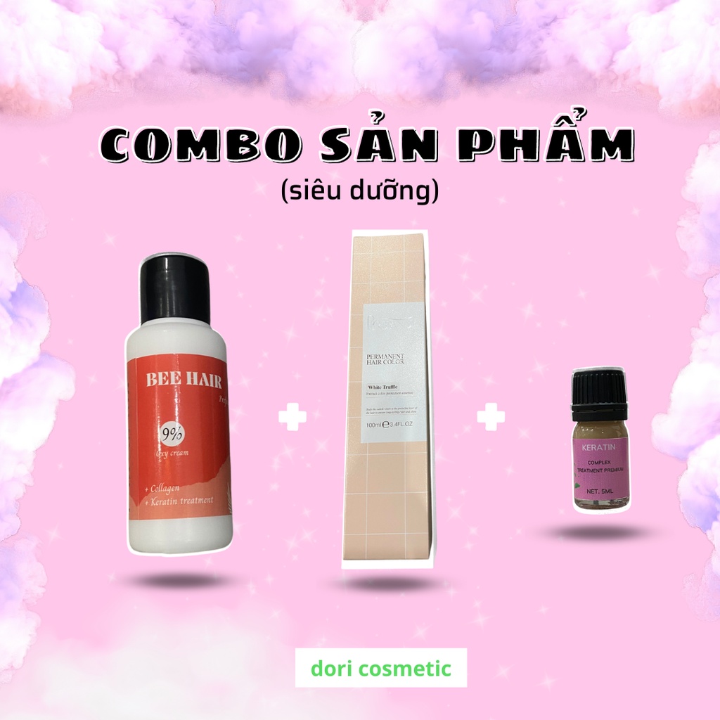 Thuốc nhuộm tóc màu nâu vàng. combo thuốc nhuộm tóc tại nhà