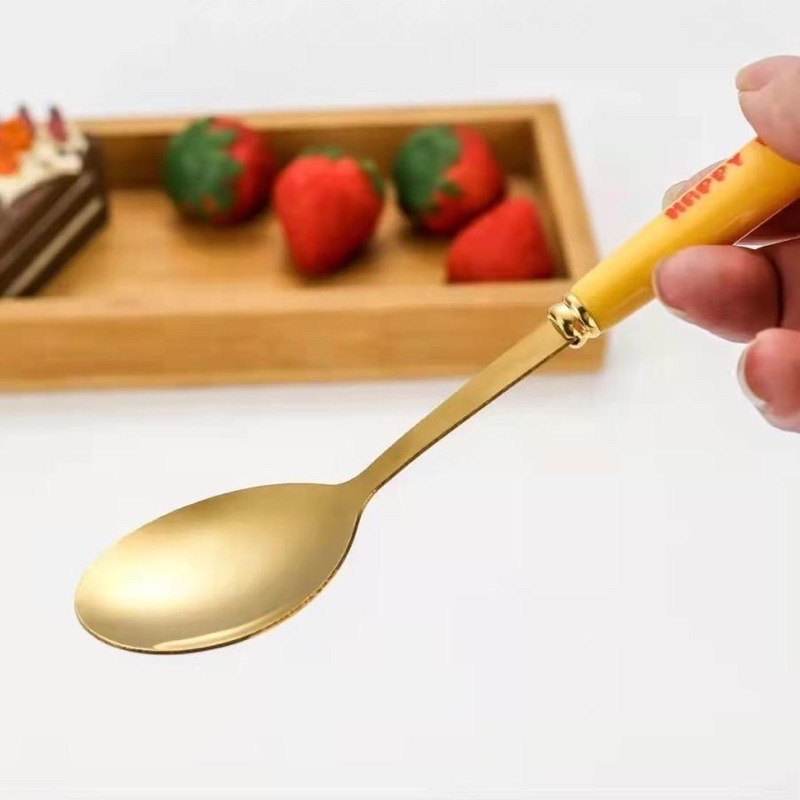 Hộp 6 Thìa Vịt Vàng  Muỗng Inox Cán Cách Hàng Cao Cấp