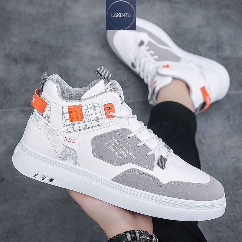 Giày Sneaker Nam Hàn Quốc Lakinta Giày Thể Thao Nam Cổ Cao Giá rẻ Đẹp G772