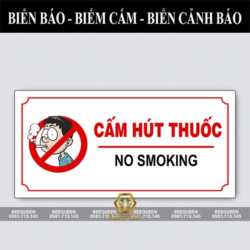 Biển Báo Cảnh Báo Cấm Hút Thuốc-No Smoking Gắn Nơi Làm Việc - Gia Đình