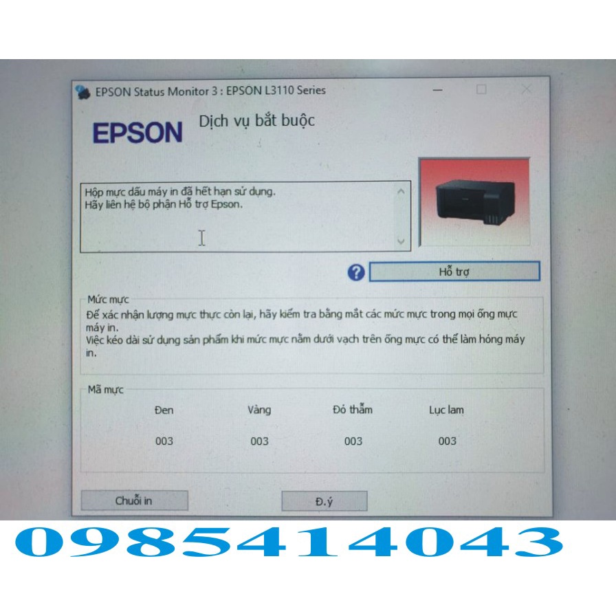 phần mềm reset máy in Epson L805/ Reset couter máy in Epson L805
