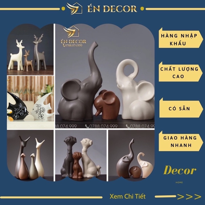 Tượng Gốm Sứ Trang Trí Nhà Cửa, Trang Trí Phòng Khách, Phòng Ngủ, Decor nhà cửa, Én Decor