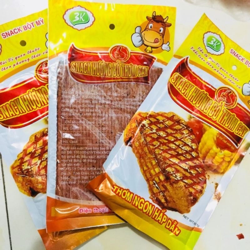Snack hương bò thơm cay, gói bò miếng ăn vặt cổng trường ai cũng thích