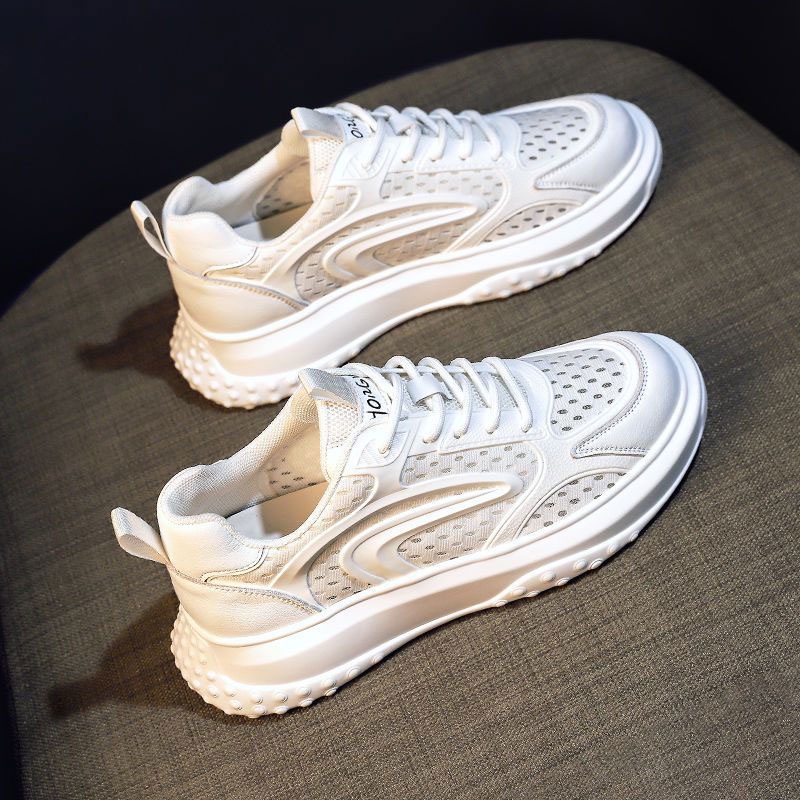One Giày Thể Thao Trắng Đế Dày Phối Lưới Thoáng Khí Thời Trang Cho Nữ
