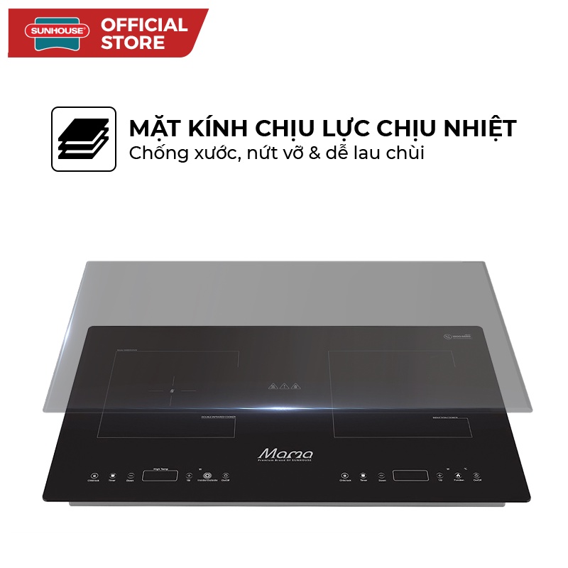 Bếp đôi điện từ hồng ngoại SUNHOUSE Mama MMB9100VN