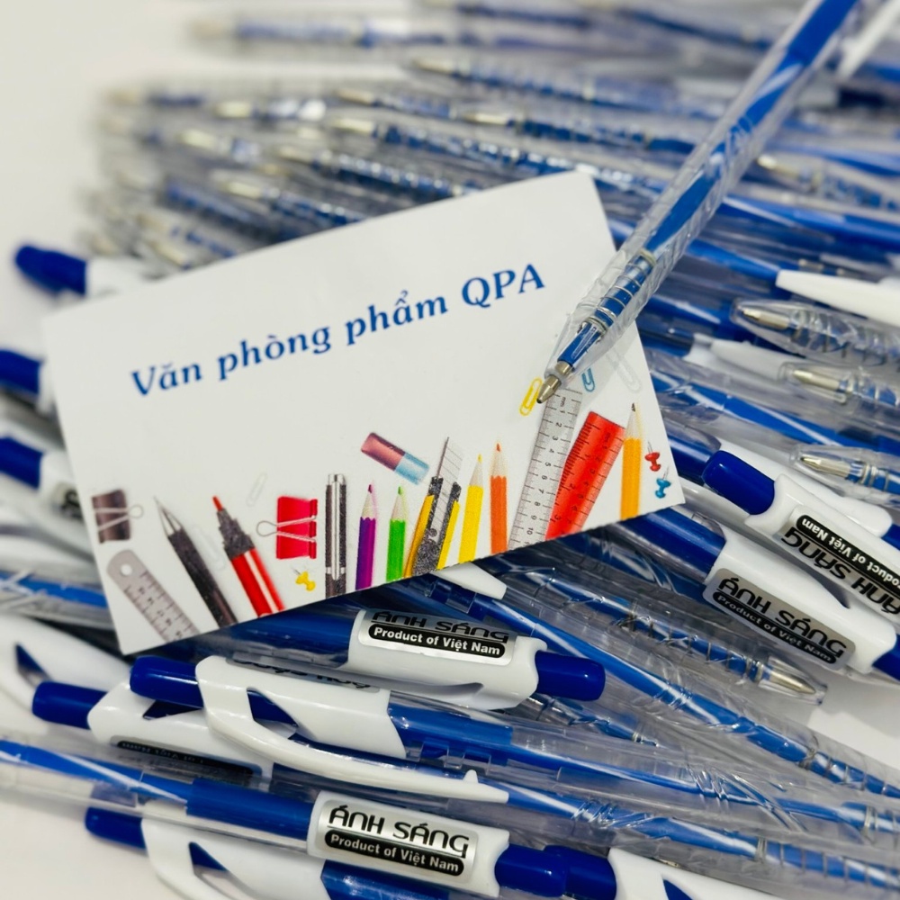 Hộp 50 cây bút bi mực xanh ÁNH SÁNG MS B33 ngòi 0.7mm