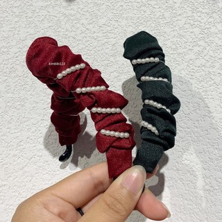 Kẹp dọc phồng tóc lụa nhún đính hạt