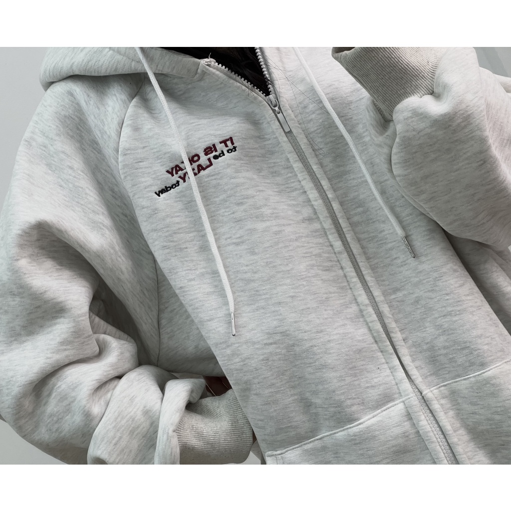 Áo khoác hoodie  zip IT IS OKAY thời trang Miho house