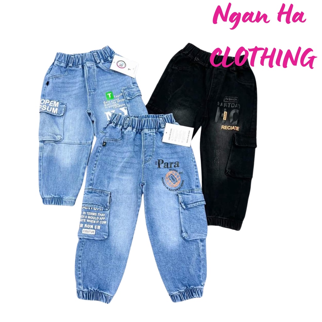 Quần Bò Bé Trai, Quần Jean Túi Hộp Cho Bé