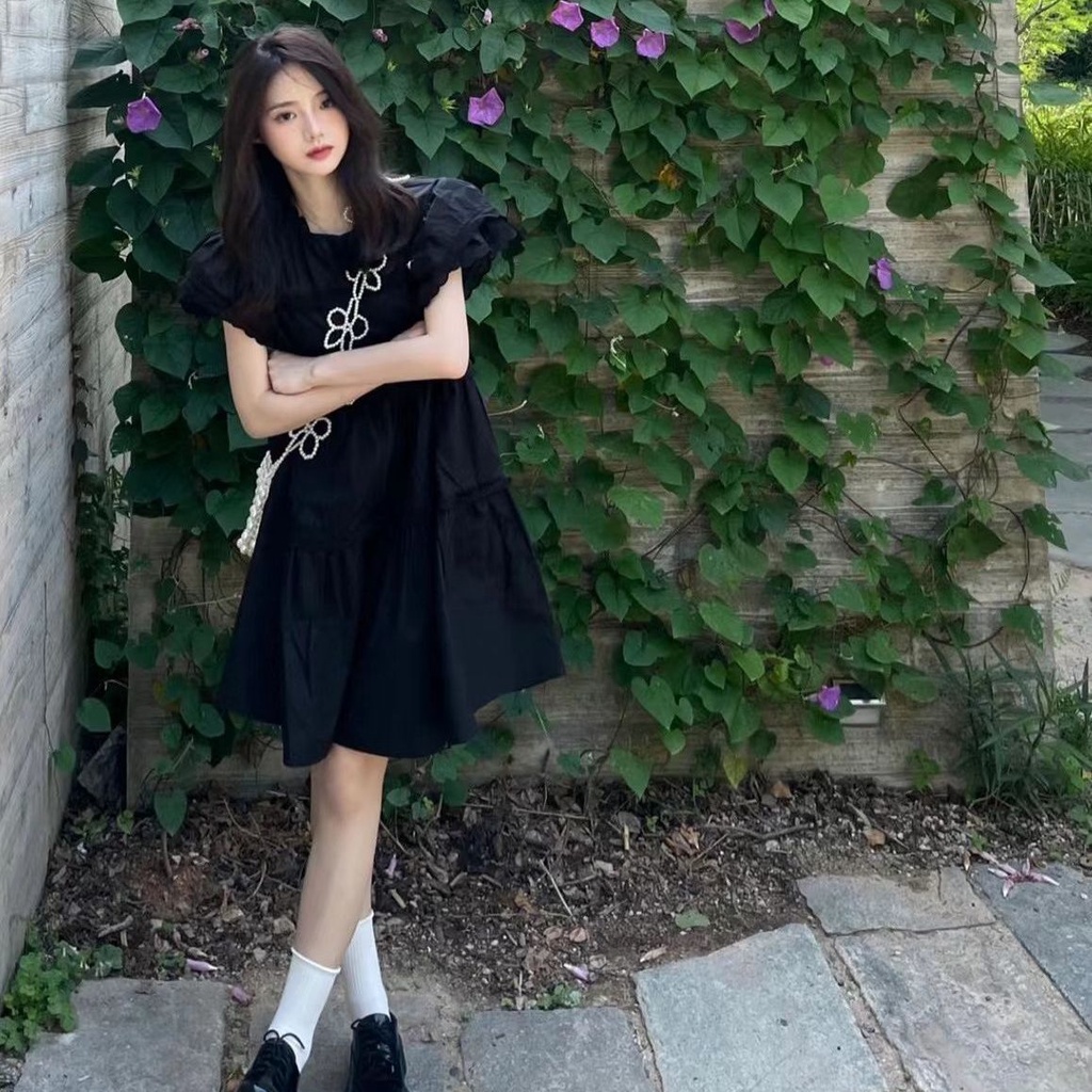 💞 Váy trắng  đầm babydoll Đầm Búp Bê Màu Trắng Dễ Thương Thời Trang Mùa Hè