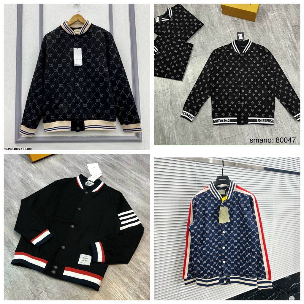 Áo Khoác Bomber bassic lv-gc thêu nét họa tiết chất nỉ
