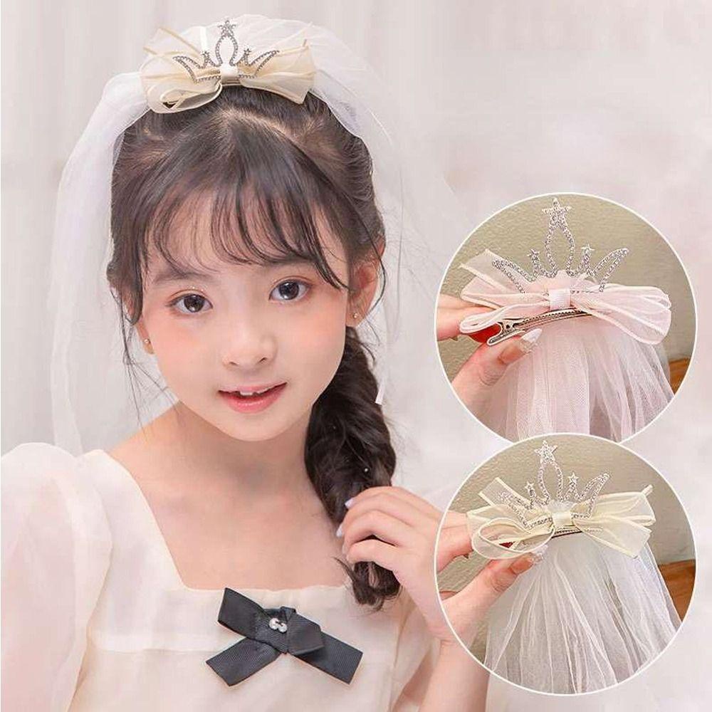 Kẹp Tóc Lưới Hình Vương Miện Ngôi Sao Tinh Tế Đáng Yêu Cho Bé Gái