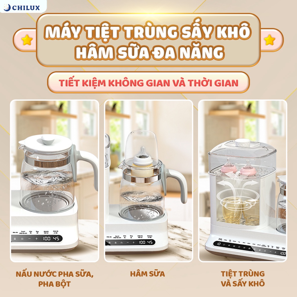 Máy Tiệt Trùng Sấy Khô Hâm Sữa Chilux C1 - Bảo hành 2 năm chính hãng, miễn phí vận chuyển toàn quốc