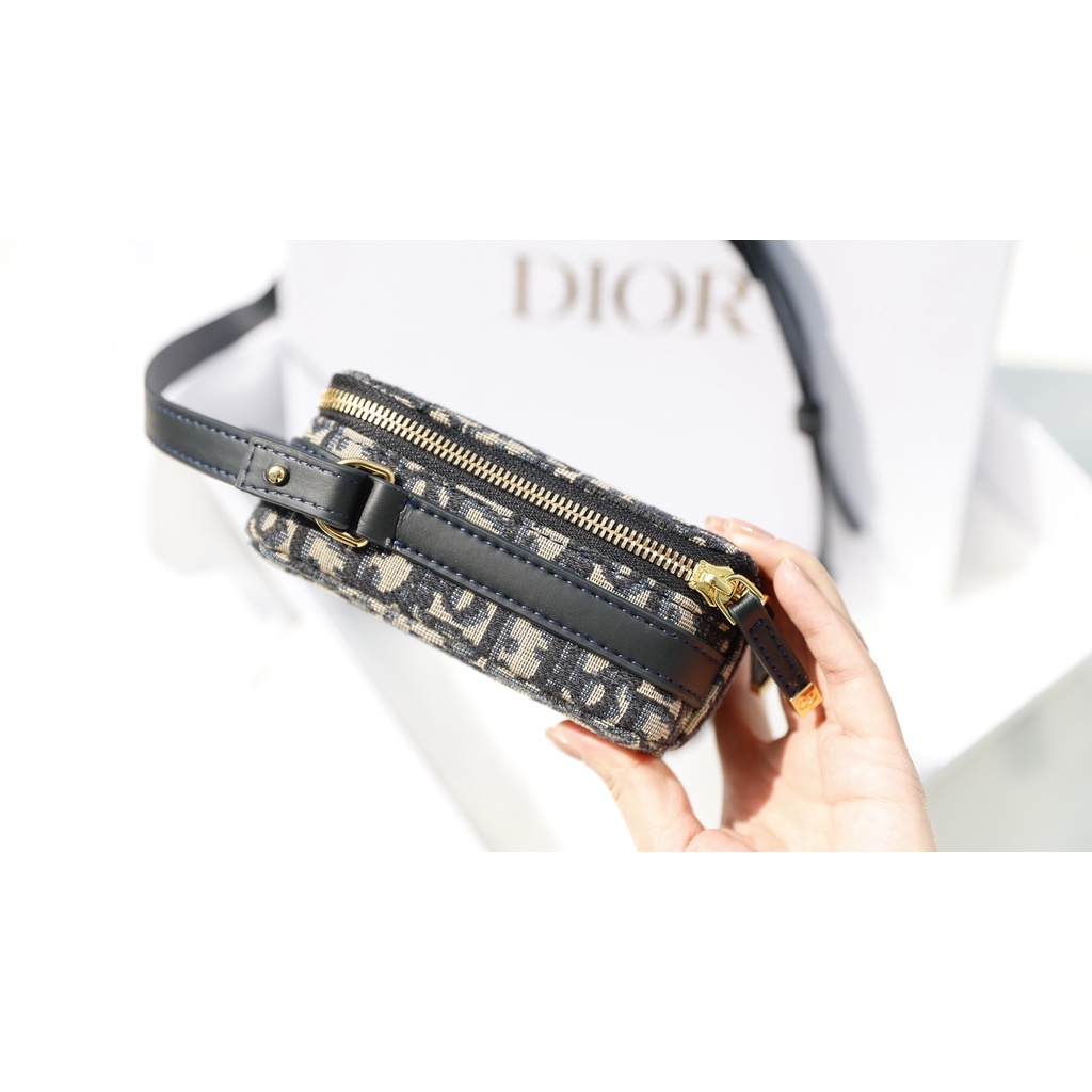 Túi Xách Nữ Caro Box Bag Chữ Xanh, Túi Đeo Chéo Cốp Vanity Caro 2023 Có Hộp